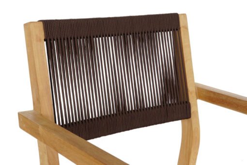 MESA SET 5 TECA CUERDA 90X90X75 54X56X84 MARRON MB-204125 Disponible ref13437 - Imagen 4