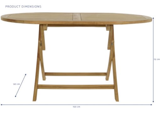 MESA SET 5 TECA 150X90X75 PLEGABLE NATURAL MB-204126 Disponible ref13436 - Imagen 5