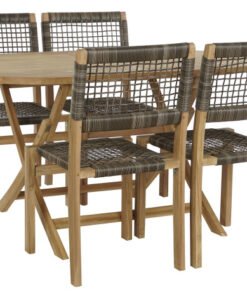 MESA SET 5 TECA 150X90X75 PLEGABLE NATURAL MB-204126 Disponible ref13436