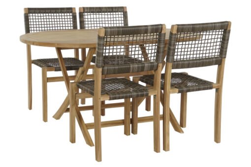 MESA SET 5 TECA 150X90X75 PLEGABLE NATURAL MB-204126 Disponible ref13436