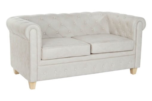 SOFA POLIESTER MADERA 151X80X70 CAPITONE BLANCO MB-205534 Disponible REF13408
