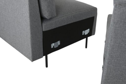 SOFA POLIESTER METAL 276X152,5X84 GRIS MB-205554 Disponible REF13407 - Imagen 2