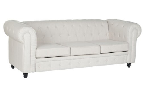 SOFA POLIESTER MADERA 209X84X76 CREMA MB-205766 Disponible REF13405