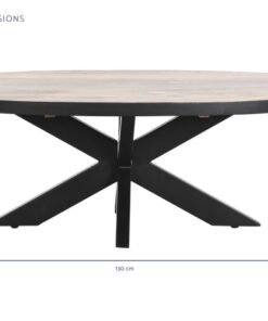 MESA CENTRO METAL MANGO 130X70X45 NATURAL MB-205960 Disponible ref13165