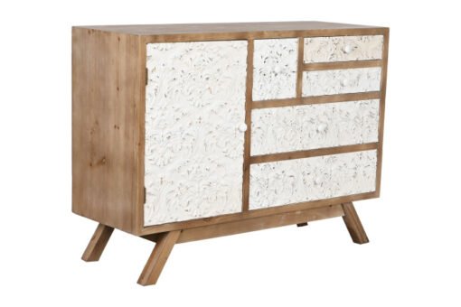 CAJONERA ABETO MDF 106X38X78,5 TALLADO NATURAL MB-205963 ref13063