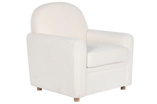 BUTACA POLIESTER MADERA 79X72X86 BORREGUITO BLANCO MB-206607 Disponible ref13351