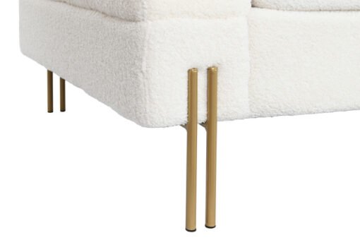 SOFA POLIESTER METAL 205X85X73 BORREGUITO BLANCO MB-206620 Disponible REF13403 - Imagen 3