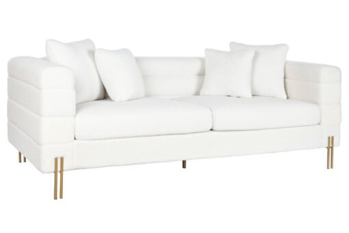 SOFA POLIESTER METAL 205X85X73 BORREGUITO BLANCO MB-206620 Disponible REF13403 - Imagen 2