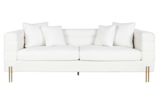 SOFA POLIESTER METAL 205X85X73 BORREGUITO BLANCO MB-206620 Disponible REF13403