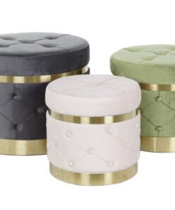 REPOSAPIES SET 3 POLIESTER MDF 60X60X47 TERCIOPELO MB-206644 Disponible Ref 13309