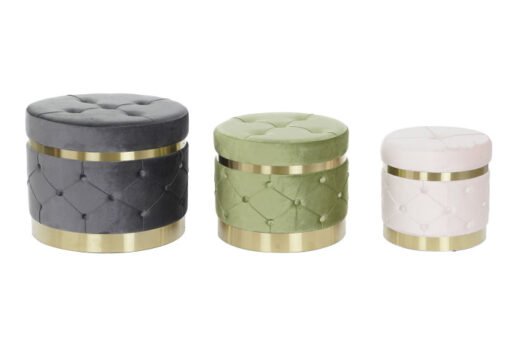 REPOSAPIES SET 3 POLIESTER MDF 60X60X47 TERCIOPELO MB-206644 Disponible Ref 13309 - Imagen 4