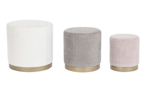 REPOSAPIES SET 3 POLIESTER MDF 48X48X45 BLANCO MB-206651 Disponible Ref 13307