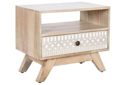 MESITA DE NOCHE MANGO 55X35X45 CENEFA BLANCO MB-207572 Disponible ref13284