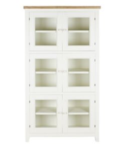 VITRINA PAULOWNIA CRISTAL 93,5X31,4X174 BEIGE MB-208013 Disponible Ref 13263
