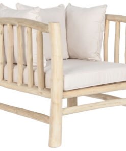 SILLON TECA POLIESTER 80X77X71 NATURAL BLANCO MB-208048 Disponibleref13347