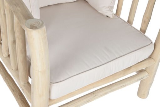 SILLON TECA POLIESTER 80X77X71 NATURAL BLANCO MB-208048 Disponibleref13347 - Imagen 2
