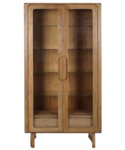 VITRINA ACACIA CRISTAL 100X42,5X190 MARRON OSCURO MB-208064 Ref 13263