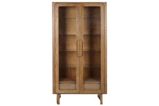 VITRINA ACACIA CRISTAL 100X42,5X190 MARRON OSCURO MB-208064 Ref 13263