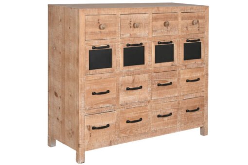 CAJONERA ABETO METAL 110X40X92,5 16CAJ, NATURAL MB-208465 REF13054