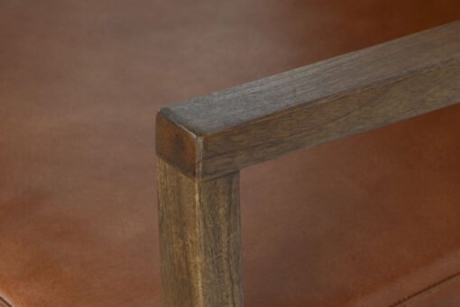 BUTACA PIEL MADERA 60X72X77 MARRON MB-208637 Disponible ref13346 - Imagen 2