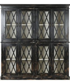VITRINA CRISTAL 170X40X183 39,16 ENVEJECIDO NEGRO MB-208652 Disponible ref13258