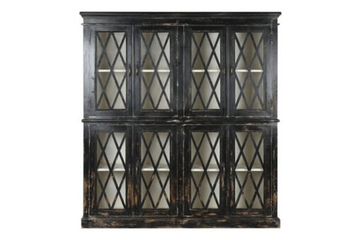 VITRINA CRISTAL 170X40X183 39,16 ENVEJECIDO NEGRO MB-208652 Disponible ref13258