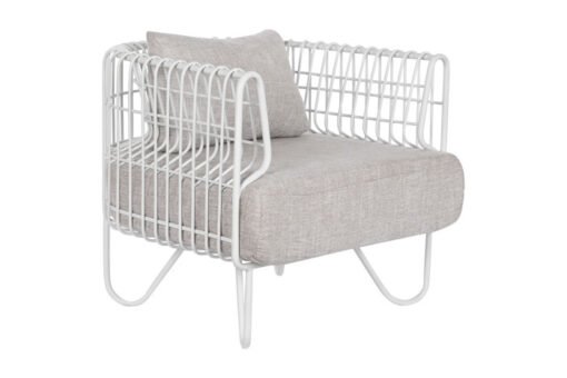 BUTACA METAL POLIESTER 78X72X66 BLANCO MB-209872 Disponible 13345