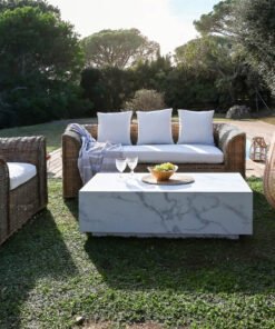 SOFA RATAN 174X88X69 CON COJINES ALGOD N NATURAL MB-210561 Ref 13391