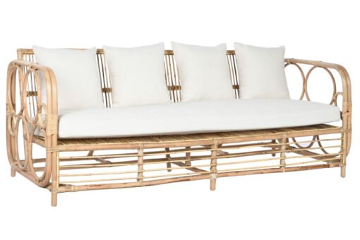 SOFA RATAN ALGODON 195X72X78 CON COJINES ALGOD N MB-210563 Ref 13390 - Imagen 2