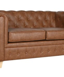 SOFA POLIESTER MADERA 151X79X70 2 PLAZAS MARRON MB-210590 Ref 13389