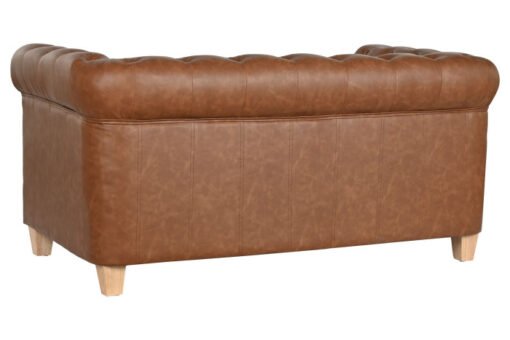 SOFA POLIESTER MADERA 151X79X70 2 PLAZAS MARRON MB-210590 Ref 13389 - Imagen 3