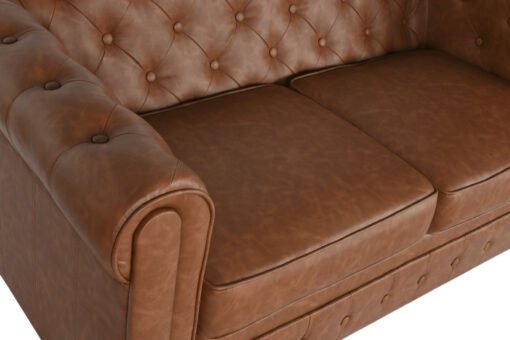 SOFA POLIESTER MADERA 151X79X70 2 PLAZAS MARRON MB-210590 Ref 13389 - Imagen 4