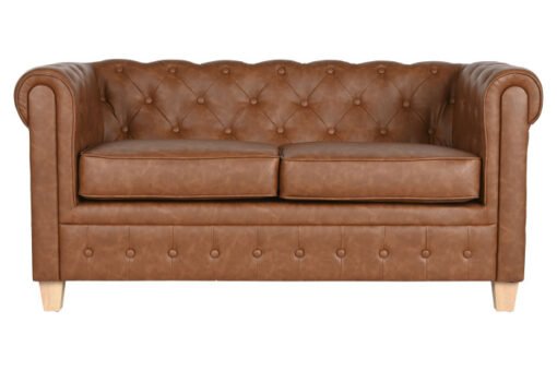 SOFA POLIESTER MADERA 151X79X70 2 PLAZAS MARRON MB-210590 Ref 13389 - Imagen 2