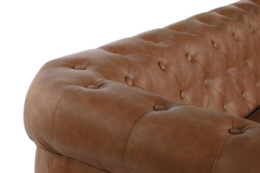 SOFA POLIESTER MADERA 218X78X70 3 PLAZAS MARRON MB-210592 Ref 13388 - Imagen 3