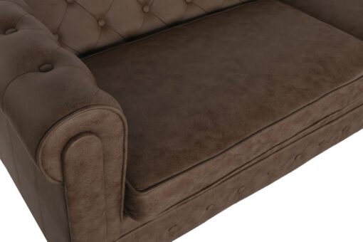 SOFA POLIESTER MADERA 216X78X70 3 PLAZAS MARRON MB-211002 Ref 13387 - Imagen 2