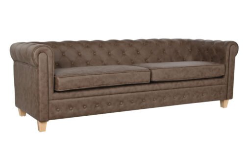 SOFA POLIESTER MADERA 216X78X70 3 PLAZAS MARRON MB-211002 Ref 13387 - Imagen 6