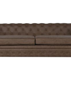SOFA POLIESTER MADERA 216X78X70 3 PLAZAS MARRON MB-211002 Ref 13387