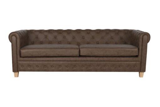 SOFA POLIESTER MADERA 216X78X70 3 PLAZAS MARRON MB-211002 Ref 13387
