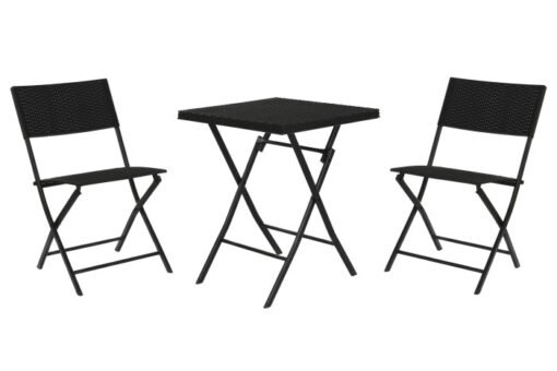 MESA SET 3 RATAN SINTETICO ACERO 58X58X71,5 NEGRO MB-211141 Disponible ref13432