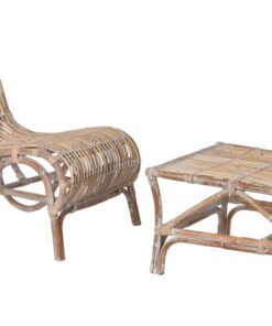 TUMBONA CON REPOSAPIES SET 2 RATAN 66X145X77 MB-211322 Disponible Ref 13426