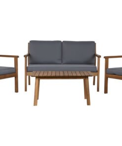 SOFA SET 4 ACACIA POLIESTER 120X72X75 MARRON MB-211604 Disponible Ref 13425