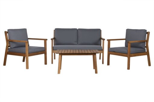 SOFA SET 4 ACACIA POLIESTER 120X72X75 MARRON MB-211604 Disponible Ref 13425