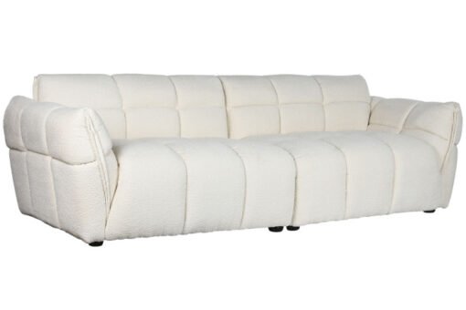 SOFA POLIESTER MADERA 260X108X82 BUCLE BLANCO MB-211724 Disponible ref13382