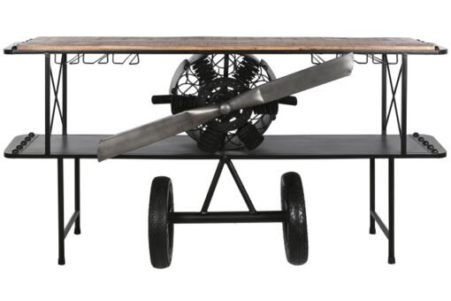 CONSOLA METAL MADERA 191X58X91 AVION NEGRO MB-211965 Disponible Ref13082 - Imagen 3