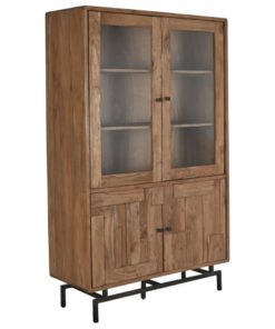 VITRINA ACACIA CRISTAL 118X45X194 NATURAL MB-212383 Disponible ref13252