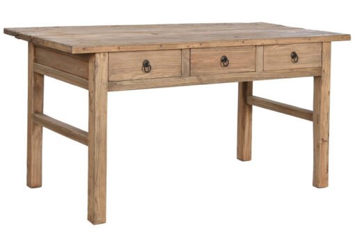 MESA OLMO MACIZO 169X75X85 3 CAJONES NATURAL MB-213713 Disponible ref13198
