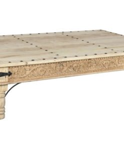 MESA CENTRO MADERA TALLADA 180X120X45 NATURAL MB-213748 Disponible ref13196