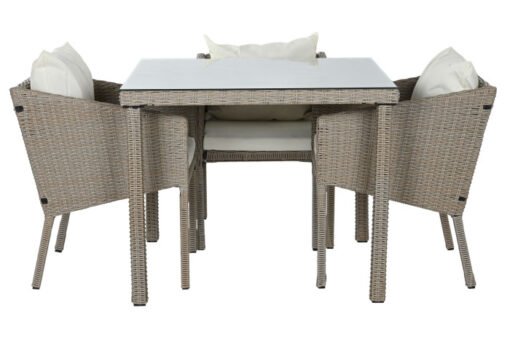 MESA SET 5 RATAN SINTETICO 90X90X72 CON COJINES MB-213806 ref13417 - Imagen 7