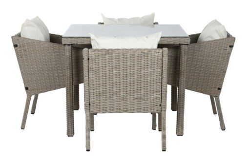 MESA SET 5 RATAN SINTETICO 90X90X72 CON COJINES MB-213806 ref13417