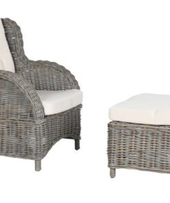 SILLON SET 2 RATAN 76X85X96 CON REPOSAPIES Y COJIN MB-213887 Ref 13340